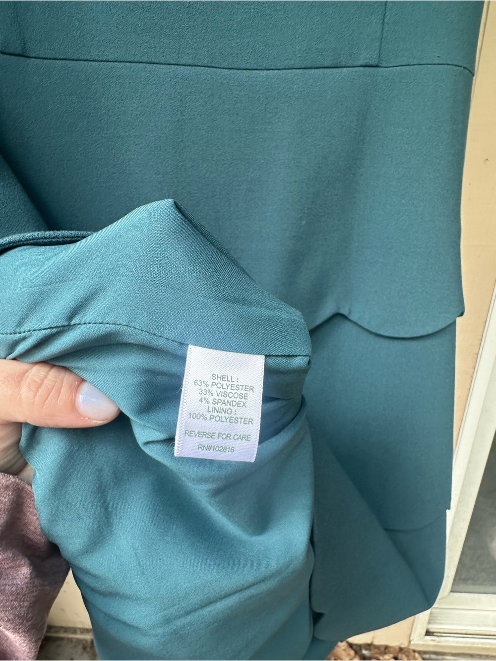 Garnet Hill Sleeveless Tiered Scallop Dress- Deep Teal - Picture 4 of 4